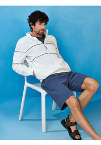 Sinsay - Bawełniane szorty - granatowy. Kolor: niebieski. Materiał: bawełna