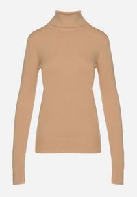 Born2be - Ciemnobeżowy Golf Sweter z Wiskozą i Kaszmirem Zailaya. Okazja: na co dzień. Typ kołnierza: golf. Kolor: beżowy. Materiał: wiskoza, kaszmir. Styl: casual #3
