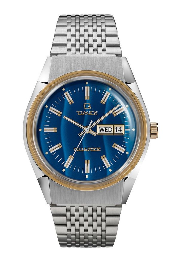 Timex zegarek TW2T80800 Q Timex Reissue Falcon Eye męski kolor srebrny. Kolor: srebrny. Materiał: materiał