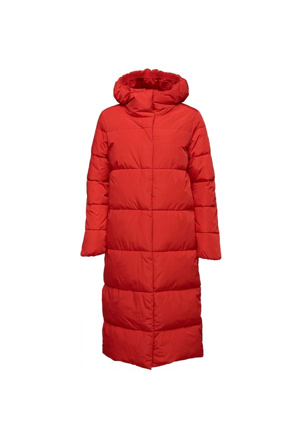 YOA - LOAP Taruna damski długi płaszcz pikowany czerwony M.. Kolor: czerwony. Materiał: puch. Długość: długie. Sezon: zima