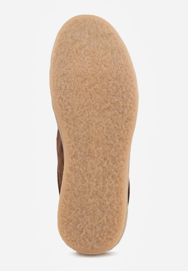 Born2be - Brązowe Zamszowe Półbuty ze Skórzaną Wkładką i Ozdobnymi Przeszyciami Olenos. Okazja: na co dzień. Kolor: brązowy. Materiał: zamsz, skóra. Styl: casual