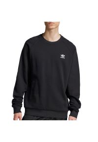 Adidas - Bluza męska adidas Trefoil Essentials Crewneck JD2412 - czarna. Typ kołnierza: bez kaptura. Kolor: czarny. Materiał: bawełna. Długość rękawa: raglanowy rękaw. Styl: klasyczny