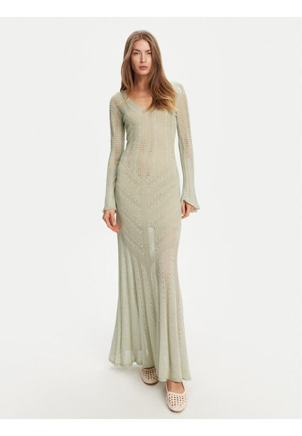 TwinSet - TWINSET Sukienka dzianinowa 251TT3180 Beżowy Slim Fit. Kolor: beżowy. Materiał: syntetyk