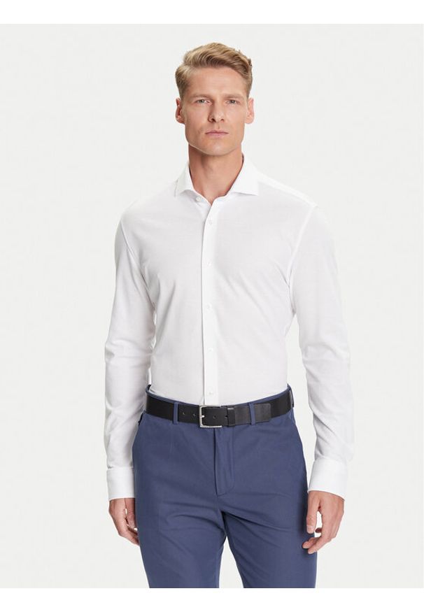 BOSS Koszula P-Hank 50527675 Biały Slim Fit. Kolor: biały. Materiał: bawełna