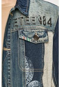 Desigual - Kurtka jeansowa. Okazja: na co dzień. Kolor: niebieski. Materiał: jeans. Styl: casual #3