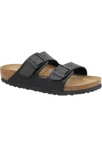 Klapki Birkenstock Arizona 51793 czarne. Kolor: czarny. Materiał: syntetyk, materiał. Wzór: paski