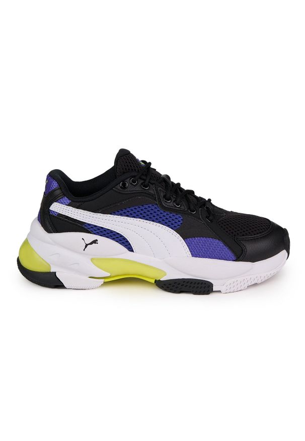 Puma - PUMA Lqd Cell Epsilon Jr ZLN 0755 — buty unisex. Okazja: na co dzień. Kolor: wielokolorowy, żółty, zielony, czarny, fioletowy. Materiał: skóra. Szerokość cholewki: normalna. Wzór: kolorowy. Sport: bieganie