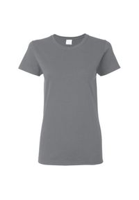 GILDAN - Damska Koszulka T-shirt Krótki Rękaw Top. Kolor: szary. Długość rękawa: krótki rękaw. Długość: krótkie. Sport: turystyka piesza #1