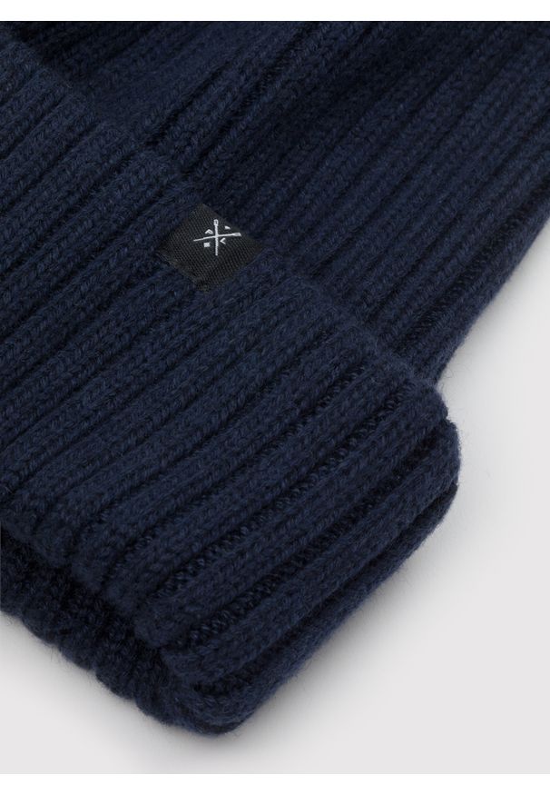 Pako Lorente - PAKO LORENTE – Czapka męska w kolorze granatowym z wełną merino. Kolor: niebieski. Materiał: wełna. Sezon: zima. Styl: casual