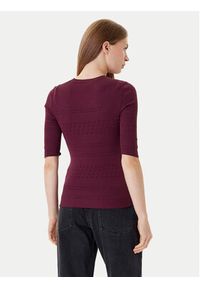 TwinSet - TWINSET Sweter 252TP3240 Bordowy Regular Fit. Kolor: czerwony. Materiał: wiskoza #4