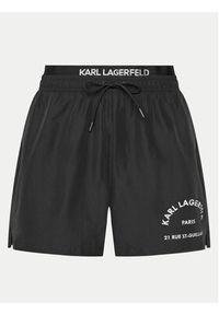 Karl Lagerfeld - KARL LAGERFELD Szorty kąpielowe A1M46054 Czarny Regular Fit. Kolor: czarny. Materiał: syntetyk