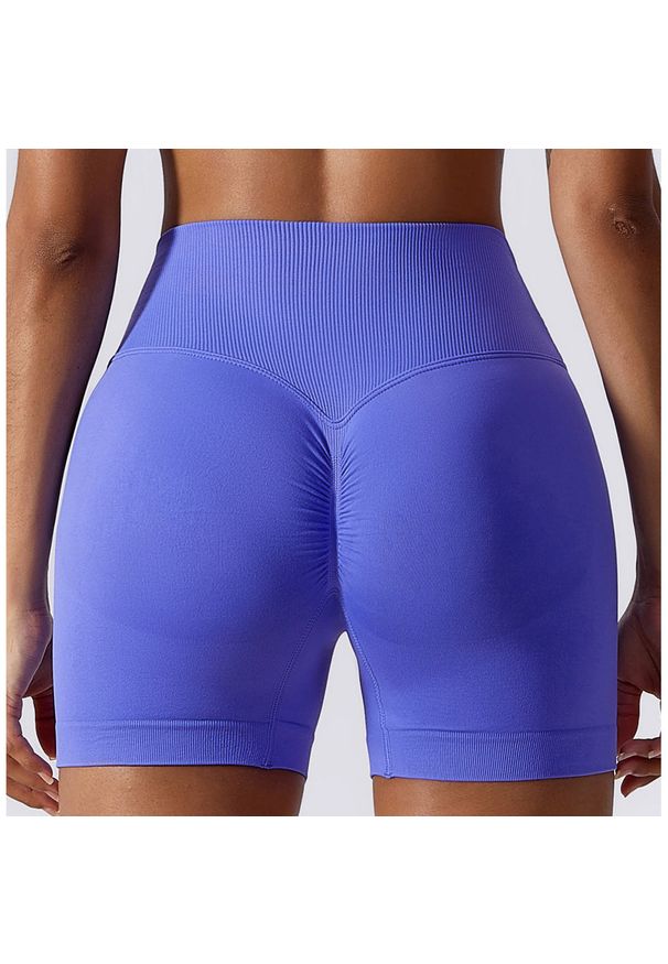 Intica - Szorty sportowe z wysokim stanem odprowadzające wilgoć Rezzan. Stan: podwyższony. Kolor: niebieski. Materiał: tkanina, materiał. Sport: fitness