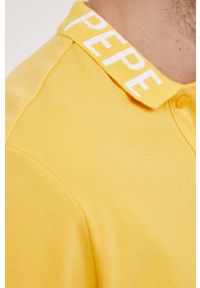 Pepe Jeans polo bawełniane Jacob kolor żółty gładki. Typ kołnierza: polo. Kolor: żółty. Materiał: bawełna. Długość: krótkie. Wzór: gładki #5