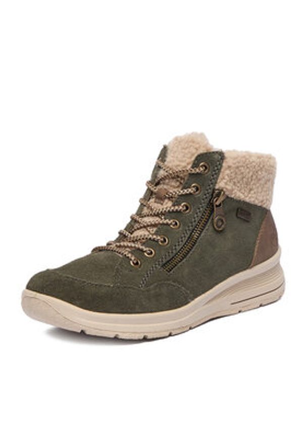 Rieker Trzewiki CEO-L7701-54 Zielony. Kolor: zielony. Materiał: zamsz, skóra