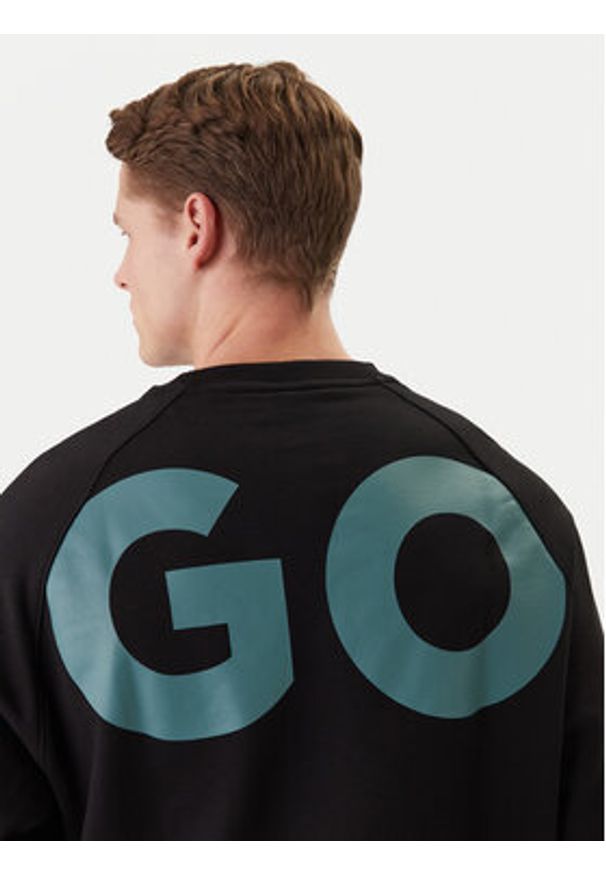 Hugo - HUGO Bluza Nalfcrew 50552496 Czarny Loose Fit. Kolor: czarny. Materiał: bawełna