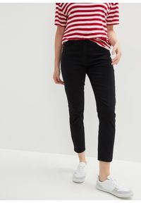 bonprix - Spodnie 7/8, high waist. Stan: podwyższony. Kolor: czarny. Materiał: materiał #1