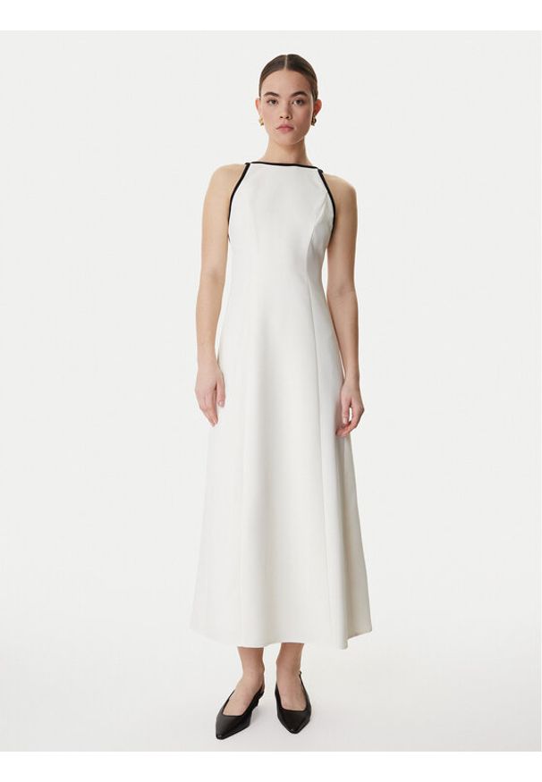 Marella Sukienka koktajlowa Sapore 2613221113 Écru Regular Fit. Materiał: syntetyk. Styl: wizytowy