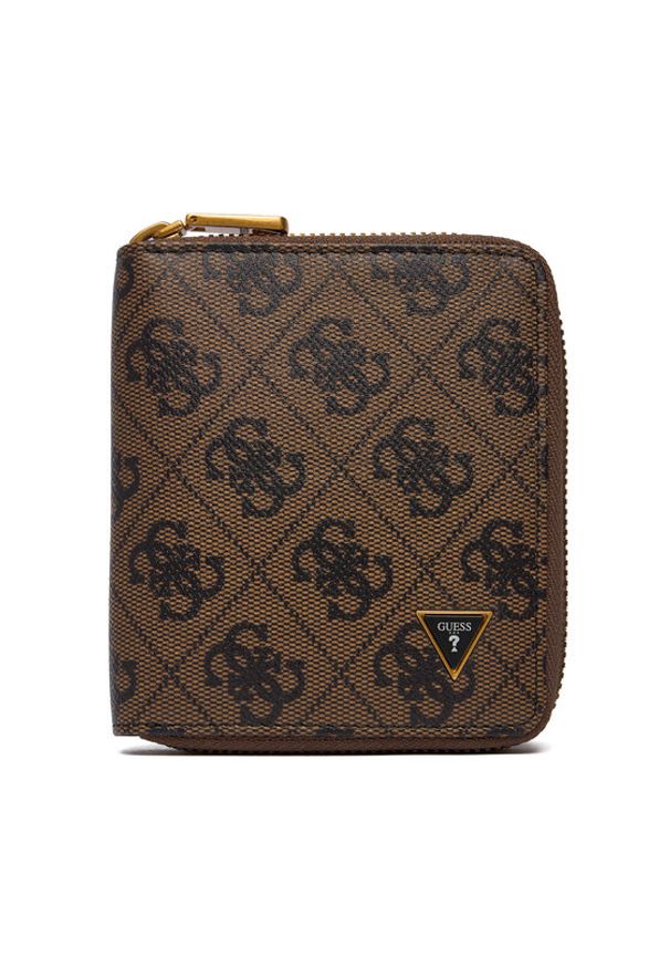 Guess Portfel SMMALO LEA02 Brązowy. Kolor: brązowy. Materiał: skóra