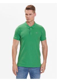 Tommy Jeans Polo DM0DM15940 Zielony Slim Fit. Typ kołnierza: polo. Kolor: zielony. Materiał: bawełna #1