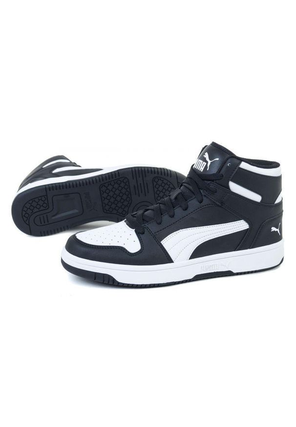 Puma - Męskie Buty Treningowe Rebound Lay Up. Kolor: czarny, biały, wielokolorowy. Styl: sportowy. Sport: turystyka piesza