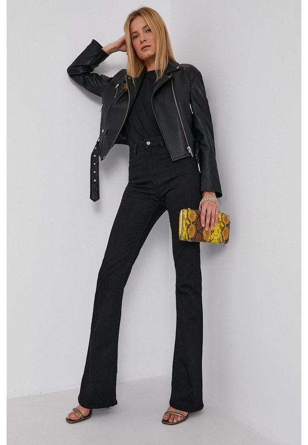 Emporio Armani Jeansy damskie high waist. Stan: podwyższony. Kolor: czarny