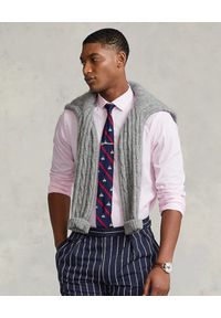 Ralph Lauren - RALPH LAUREN - Różowa koszula w prążki Slim Fit. Typ kołnierza: polo. Kolor: wielokolorowy, fioletowy, różowy. Materiał: tkanina, bawełna. Długość rękawa: długi rękaw. Długość: długie. Wzór: prążki
