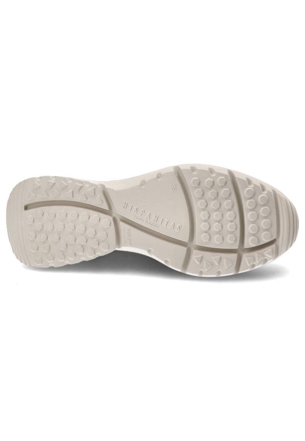 Beżowe Sneakersy Hispanitas Stylowe Obuwie Damskie. Kolor: beżowy. Materiał: materiał, skóra. Szerokość cholewki: normalna. Wzór: ażurowy, aplikacja. Obcas: na obcasie. Styl: elegancki. Wysokość obcasa: średni