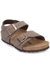 Buty do chodzenia dla dzieci Birkenstock New York. Zapięcie: klamry. Kolor: brązowy. Materiał: tkanina. Sezon: lato