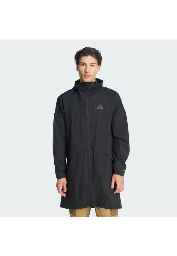 Adidas - Parka przeciwdeszczowa Terrex Multi 2 Layer CLIMAPROOF. Kolor: czarny. Materiał: puch. Technologia: ClimaProof (Adidas). Sport: turystyka piesza