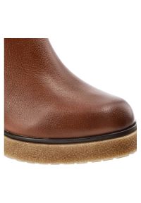 Brązowe Botki Lemar Ocieplane Skórzane Buty Na Obcasie. Kolor: brązowy. Materiał: skóra. Szerokość cholewki: normalna. Sezon: jesień. Obcas: na obcasie. Styl: elegancki. Wysokość obcasa: średni #8