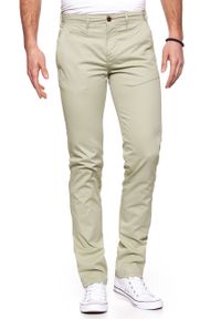 Wrangler - WRANGLER SPODNIE MĘSKIE CHINO CAMEL W14LOO49J. Materiał: materiał #8