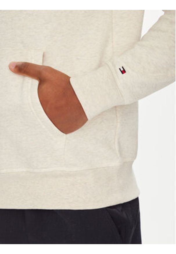TOMMY HILFIGER - Tommy Hilfiger Bluza Logo MW0MW11599 Beżowy Regular Fit. Kolor: beżowy. Materiał: bawełna