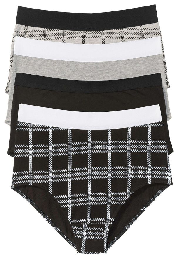 bonprix - Figi z wysoką talią z bawełny organicznej (4 pary). Kolor: czarny. Materiał: bawełna