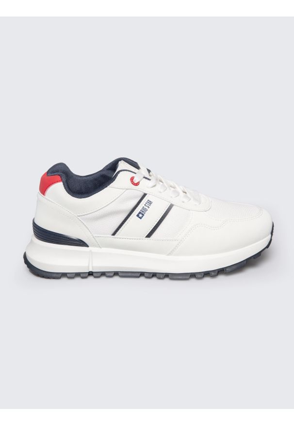 Big-Star - Sneakersy męskie białe RR174291 101. Okazja: na co dzień. Nosek buta: okrągły. Kolor: biały. Materiał: tkanina, jeans, syntetyk, materiał