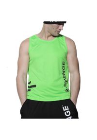 R-EVENGE - Koszulka bez rękawów Unisex Fitness, fluorescencyjny zielony. Kolor: zielony. Materiał: poliester. Długość rękawa: bez rękawów. Sport: fitness