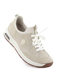 Półbuty damskie komfortowe beżowe Rieker 44562-62. Kolor: beżowy. Materiał: skóra ekologiczna #1