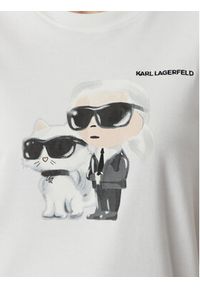 Karl Lagerfeld - KARL LAGERFELD T-Shirt A3W17077 Biały Regular Fit. Typ kołnierza: dekolt w karo. Kolor: biały. Materiał: bawełna #2