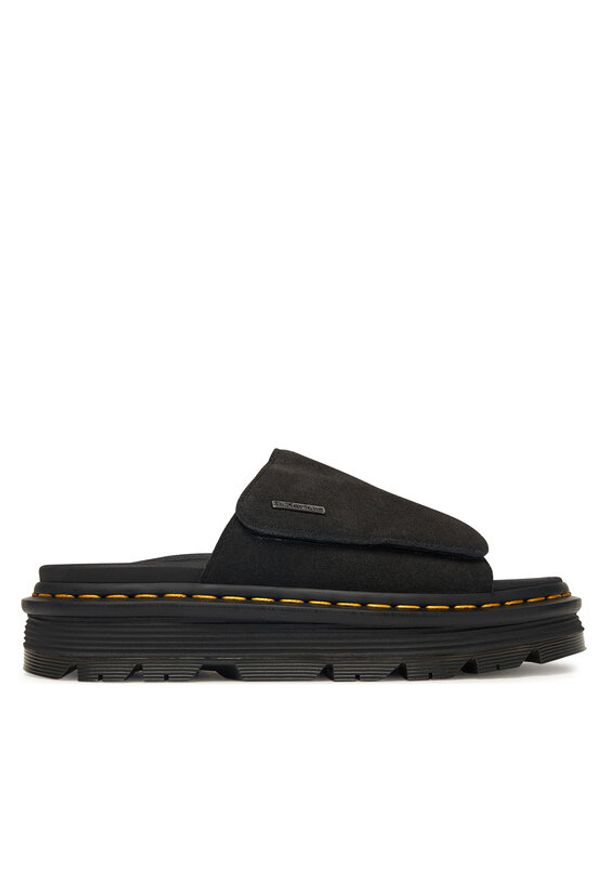 Dr. Martens Klapki Zebzag DM42409001 Czarny. Kolor: czarny. Materiał: skóra, zamsz