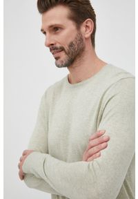 Selected Homme sweter męski kolor zielony lekki. Kolor: zielony. Materiał: bawełna, włókno, dzianina, lyocell. Długość rękawa: długi rękaw. Długość: długie #2