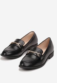 Renee - Czarne Mokasyny na Płaskiej Podeszwie z Ozdobnym Paskiem Catharine. Zapięcie: pasek. Kolor: czarny. Obcas: na płaskiej podeszwie #3