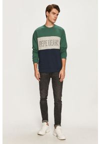 Pepe Jeans - Bluza bawełniana Ismael. Kolor: zielony. Materiał: bawełna. Wzór: nadruk #3
