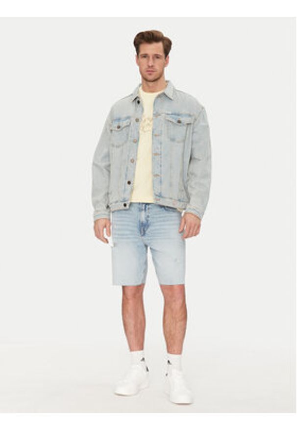 Guess Szorty jeansowe M5GDV2 D4Z84 Niebieski Slim Fit. Kolor: niebieski. Materiał: bawełna