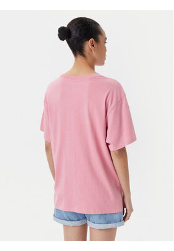 Roxy T-Shirt ERJZT05905 Różowy Oversize. Kolor: różowy. Materiał: bawełna