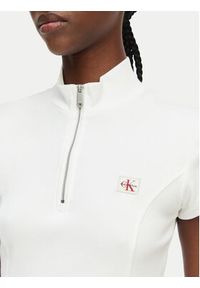 Calvin Klein Jeans T-Shirt LV047G240G Biały Slim Fit. Kolor: biały. Materiał: bawełna #4