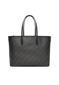 TOMMY HILFIGER - Tommy Hilfiger Torebka Th Monoplay AW0AW17696 Czarny. Kolor: czarny. Materiał: skórzane