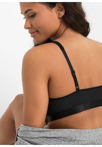 bonprix - Biustonosz bustier z bawełny organicznej (2 szt.). Kolor: czarny. Materiał: bawełna