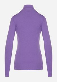 Born2be - Fioletowy Golf Sweter z Wiskozą i Kaszmirem Zailaya. Okazja: na co dzień. Typ kołnierza: golf. Kolor: fioletowy. Materiał: kaszmir, wiskoza. Styl: casual #6