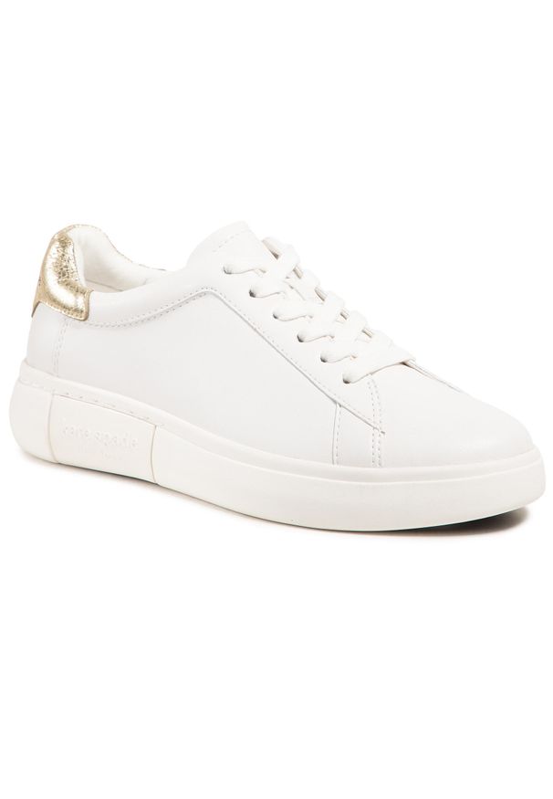Sneakersy Kate Spade Lift K0023 Optic White/Pale Gold Qpt. Kolor: biały. Materiał: skóra