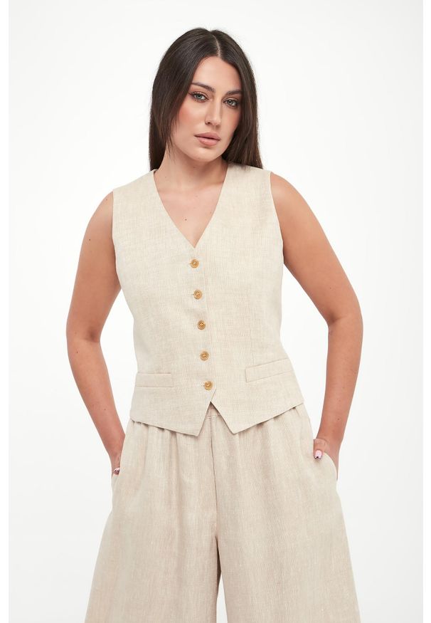 Weekend Max Mara - Kamizelka damska lniana Pace WEEKEND MAX MARA. Materiał: len