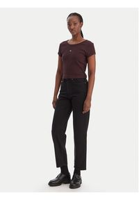 Calvin Klein Jeans T-Shirt LV047C200G Brązowy Slim Fit. Kolor: brązowy. Materiał: bawełna #3